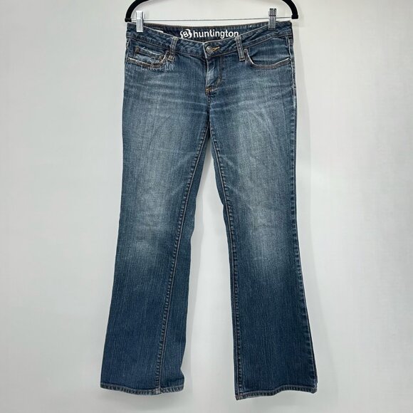 Bullhead Huntington Vintage Low Slung Stone Washed Flare Jeans Size 7 Juniors - Picture 1 of 6